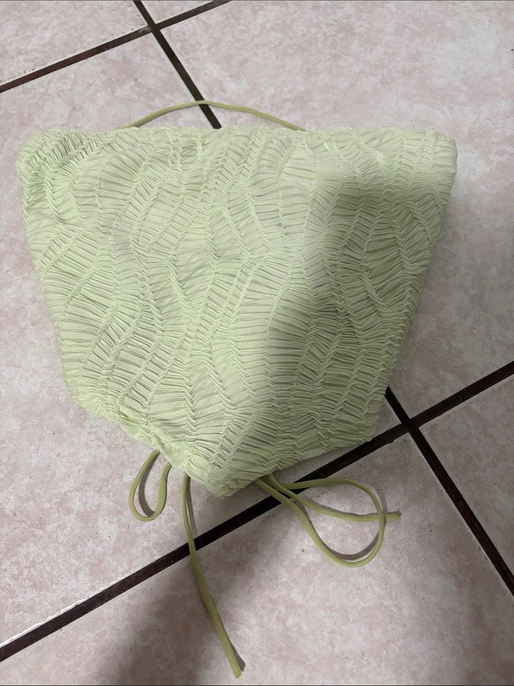 SHEIN Light Green Textured Crop Top
